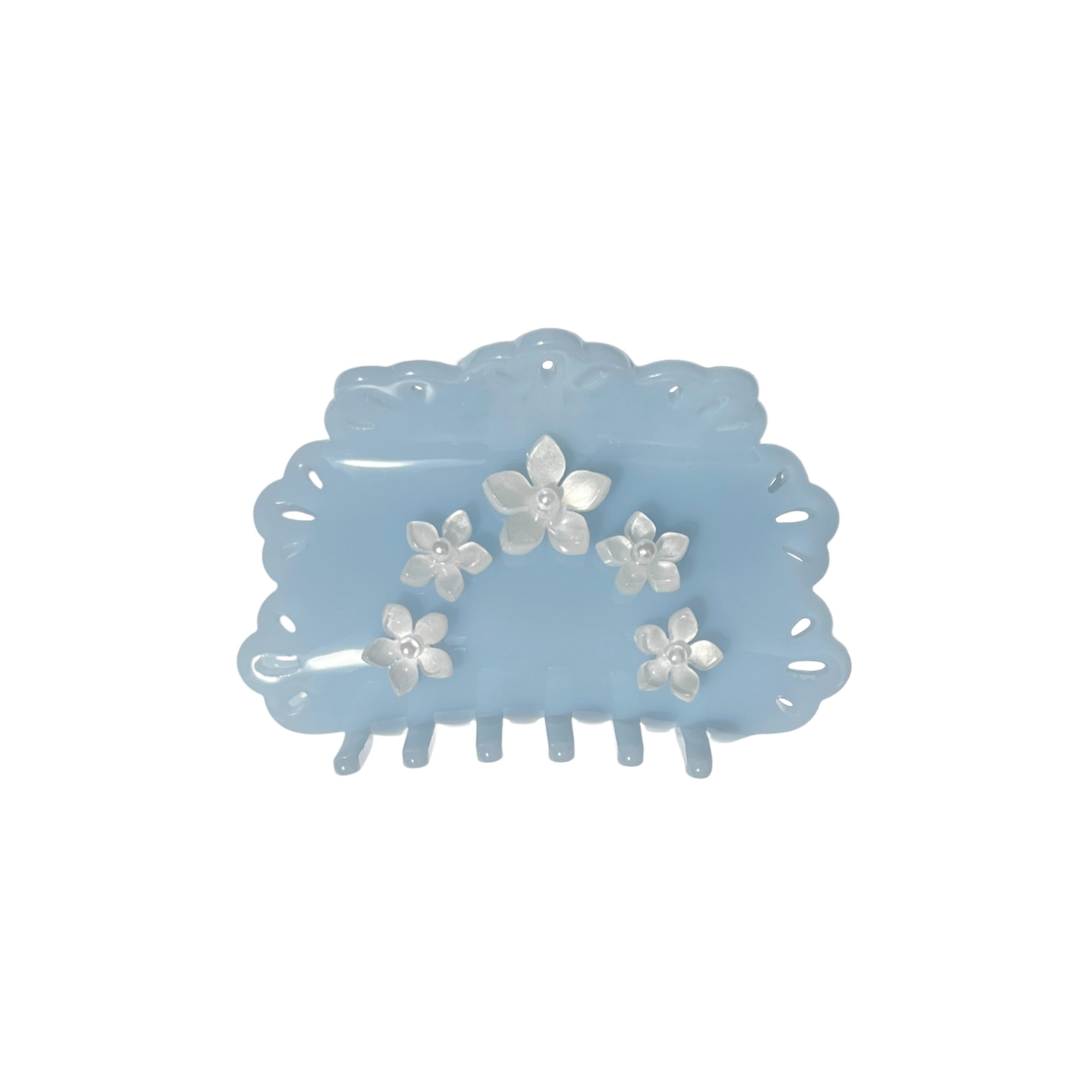 Clip met kanten details in blauw Clip met kanten details in blauw